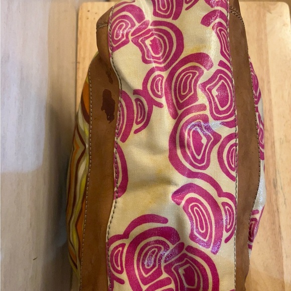 FOSSIL Key Per Coated
Canvas Leather Trim Multi
Pattern Hobo 
Purse - Picture 7 of 16